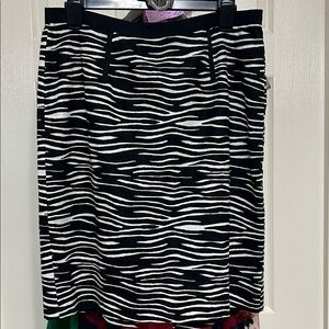 Cato Zebra-Print Pencil Midi Skirt BUNDLE with Zebra Scarf and Zebra Watch